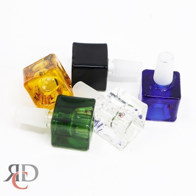 GLASS BOWL CLEAR ASST COLOR SQUARE SHAPE BMD132-14MM 1CT